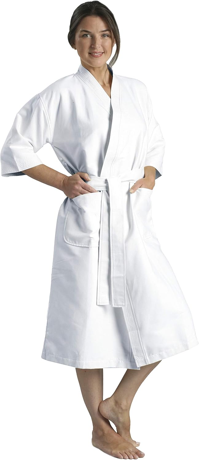 MONARCH Chamois Microfiber Kimono Hotel Robe - Lightweight Absorbent Soft Spa Bathrobe Cypress