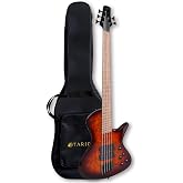 TARIO 5 String Electric Bass Guitar Linden wood body Birdseye Maple Veneer top Torrefied maple neck Torrefied maple Fingerboard fanned fret