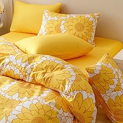Cottonight Yellow Floral Comforter Set Full