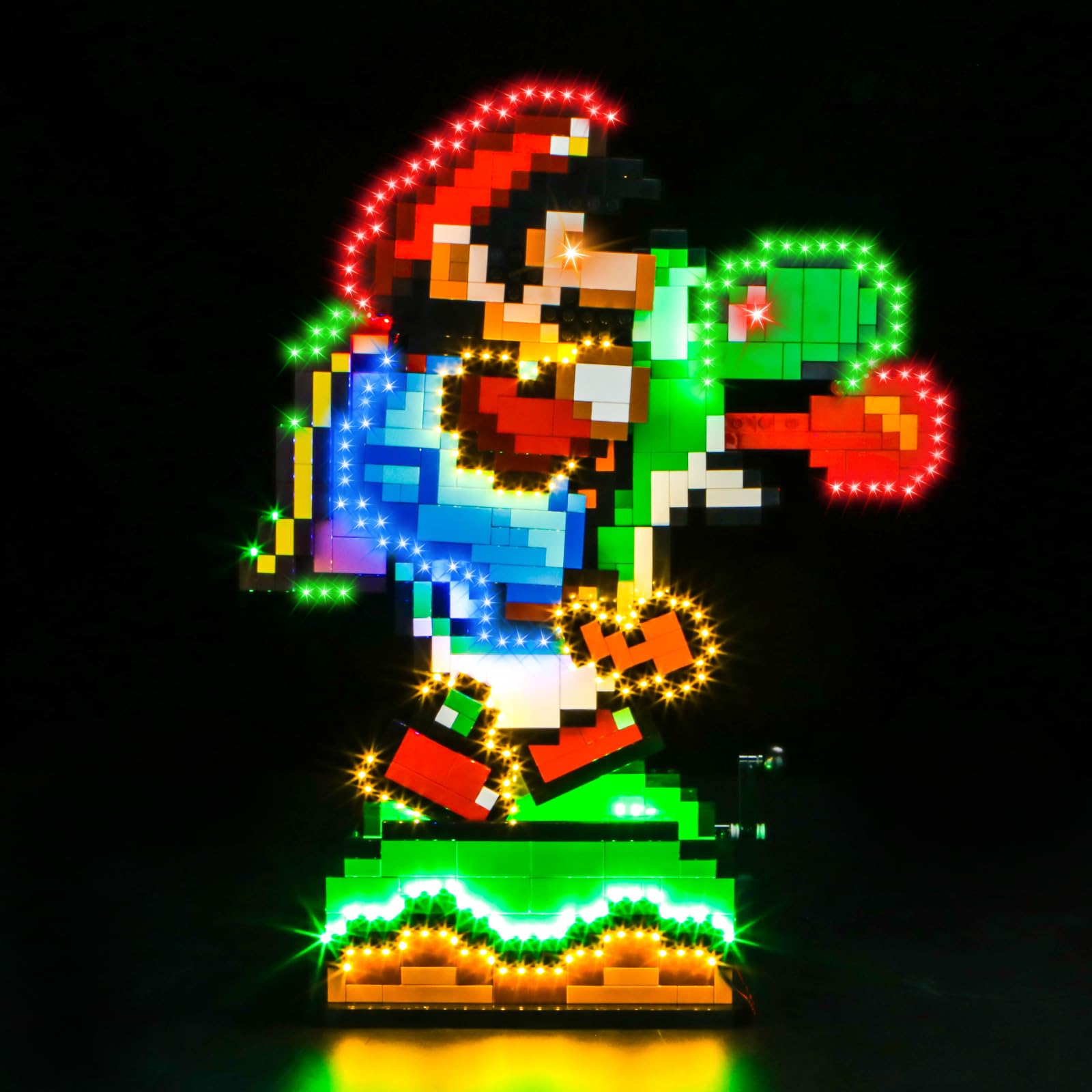 LocoLee Led Light Set Compatible with Lego Super Mario World: Mario & Yoshi Led Decoration Lighting Kit Compatible with Lego 71438 Building Blocks Model,Only Lights Set,No Model — image 1
