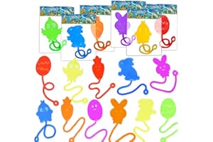 Mchochy 28 Pack Easter Sticky Hands Toys, Bunny Chick Egg Carrot Styles Stretchy Toys Easter Basket Stuffers, Pinata Fillers, Party Favors Gifts for Kids Boys Girls