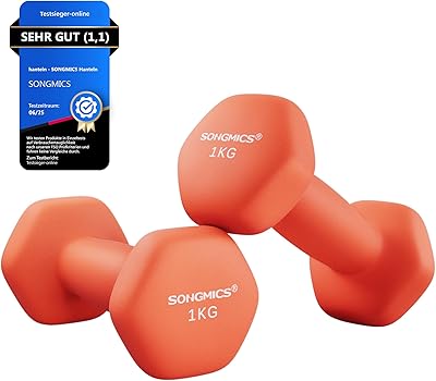 SONGMICS 2 Stück Hexagon Hanteln mit Neoprenbeschichtung für Krafttraining, Fitness, Zuhause