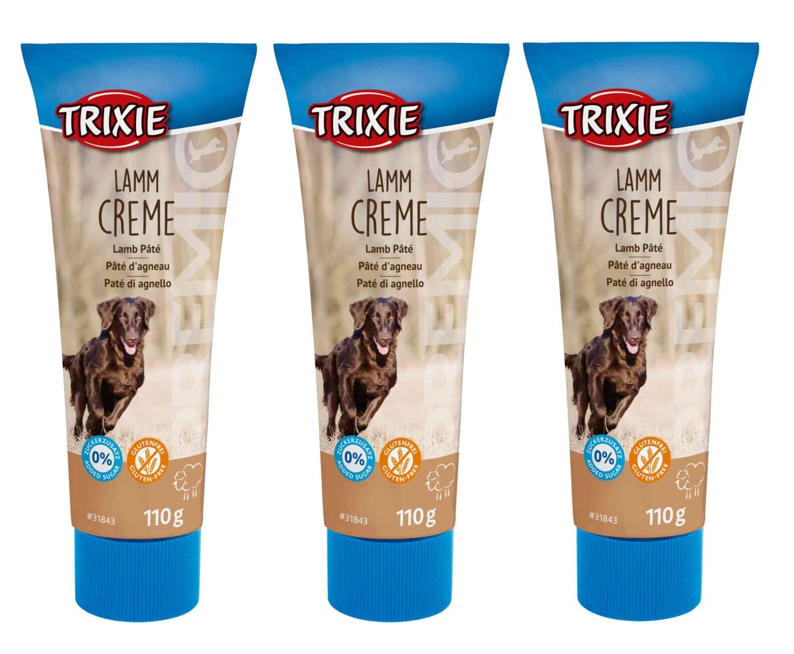 3 PACK TRIXIE PREMIO LAMB PATE DOG TREAT PASTE 110G