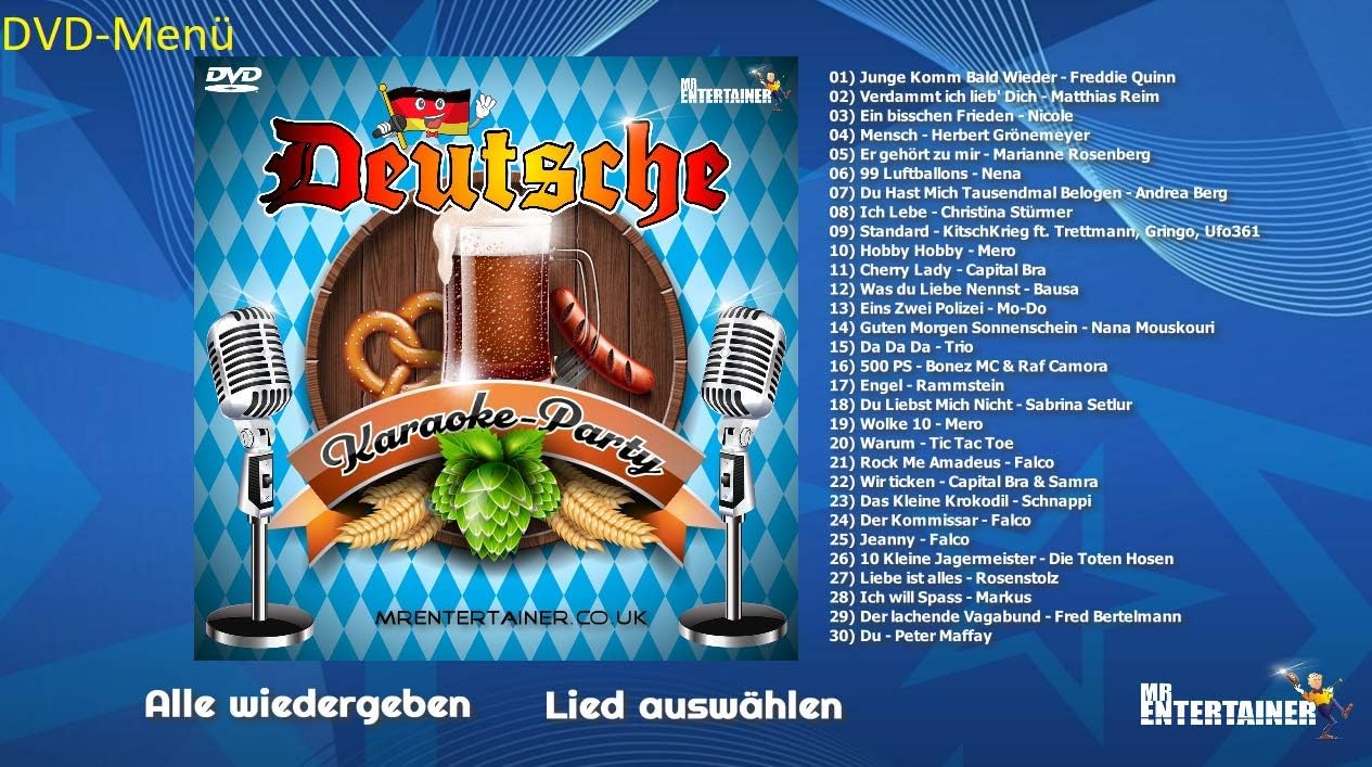 DEUTSCHE KARAOKE PARTY DVD. Die 30 Besten Songs. German Karaoke - Image 5