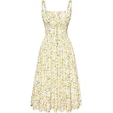 SCARLET DARKNESS Women's Floral Midi Dress Corset Sundresses 2026 Summer Spring Vacation Milkmaid Dresses