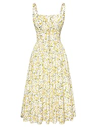 Floral Corset Dress for Women Ruched Bust Flowy
