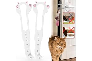 Elilier Cat Door Latch Holder,【8 Adjustable Sizes】 Stronger Flex Cat Door Stopper, Keep Door Open 1.5" to 8", Let's Cats in and Keeps Dogs Out of Litter & Food, No Tool Required & No Wall Damage