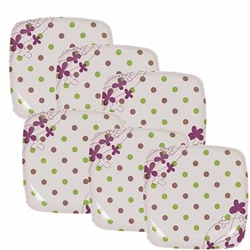 PALMS Aakarshan Pack of 6 Plates set Premium Quality Melamine- (Microwave safe, Food grade safe, Stain proof)