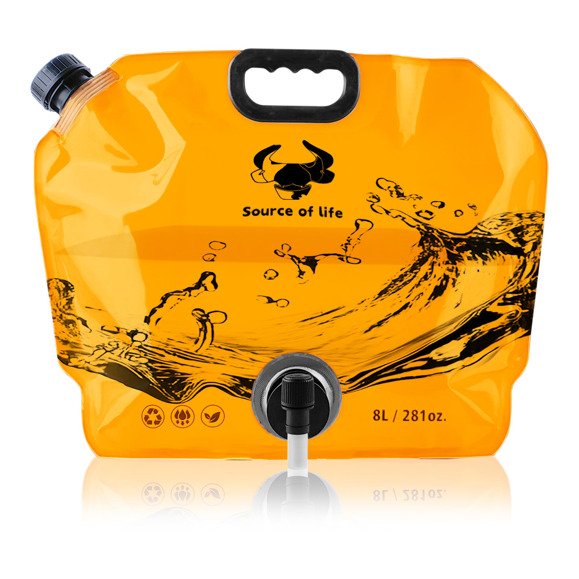 Photo 1 of Coipdfty Camping Water Jug 2.1 Gallon CollapsibleWater Container Portable Water Bag for TravelOutdoor Hiking BPA Free Lightweight (Orange (2.1 Gal), 1)