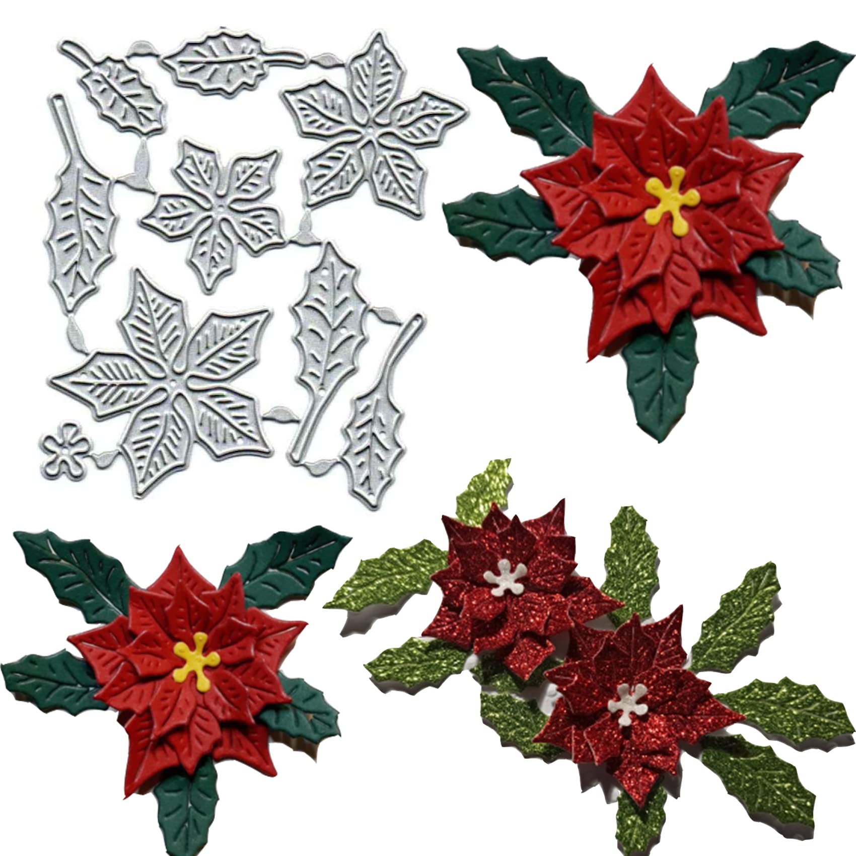 lilyshopingstore 8pcs/Set Maple Leaf Flower Metal Die Cuts,Wedding Christmas Leaves Flower Cutting Dies Cut Stencils for DIY Scrapbooking Decorative Embossing Paper Card Scrapbooking Card Making