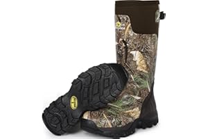 D DRYCODE Hunting Boots for Men, Waterproof Rubber Boots with 5mm Neoprene and Steel Shank, Mens Rain Boots for Outdoor Hunting, Fishing