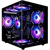 Olialia Prebuilt Gaming PC, GeForce RTX 3060 Ti 8GB, AMD Ryzen 7 5700X | 16GB RAM, 512GB SSD, Built for Smooth 1080p Gaming (Beats RTX 5050 8GB), 600W PSU, Software-Controlled ARGB Lighting