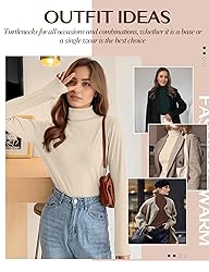 Womens Long Sleeve Turtleneck T-Shirts Mock Neck