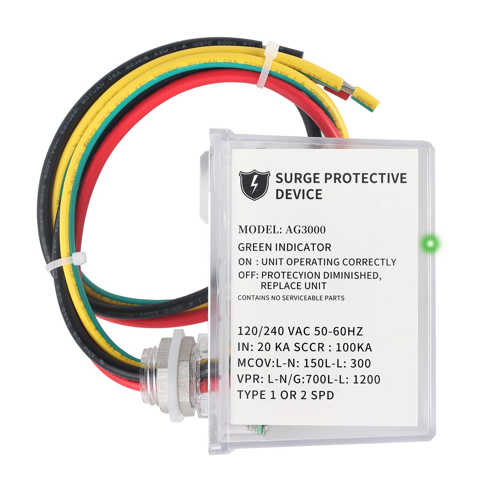 Kolasina 120/240 VAC Universal HVAC Surge Protective Device AG3000 TPMOV Technology, Watertight Enclosure, Comprehensive Surge Protection