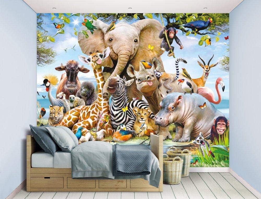 Papel Tapiz Jungle Safari Wall Deco Dormitorio Sala De Estar Sofá Fondo