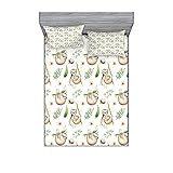 Ambesonne Sloth Fitted Sheet & Pillow Sham