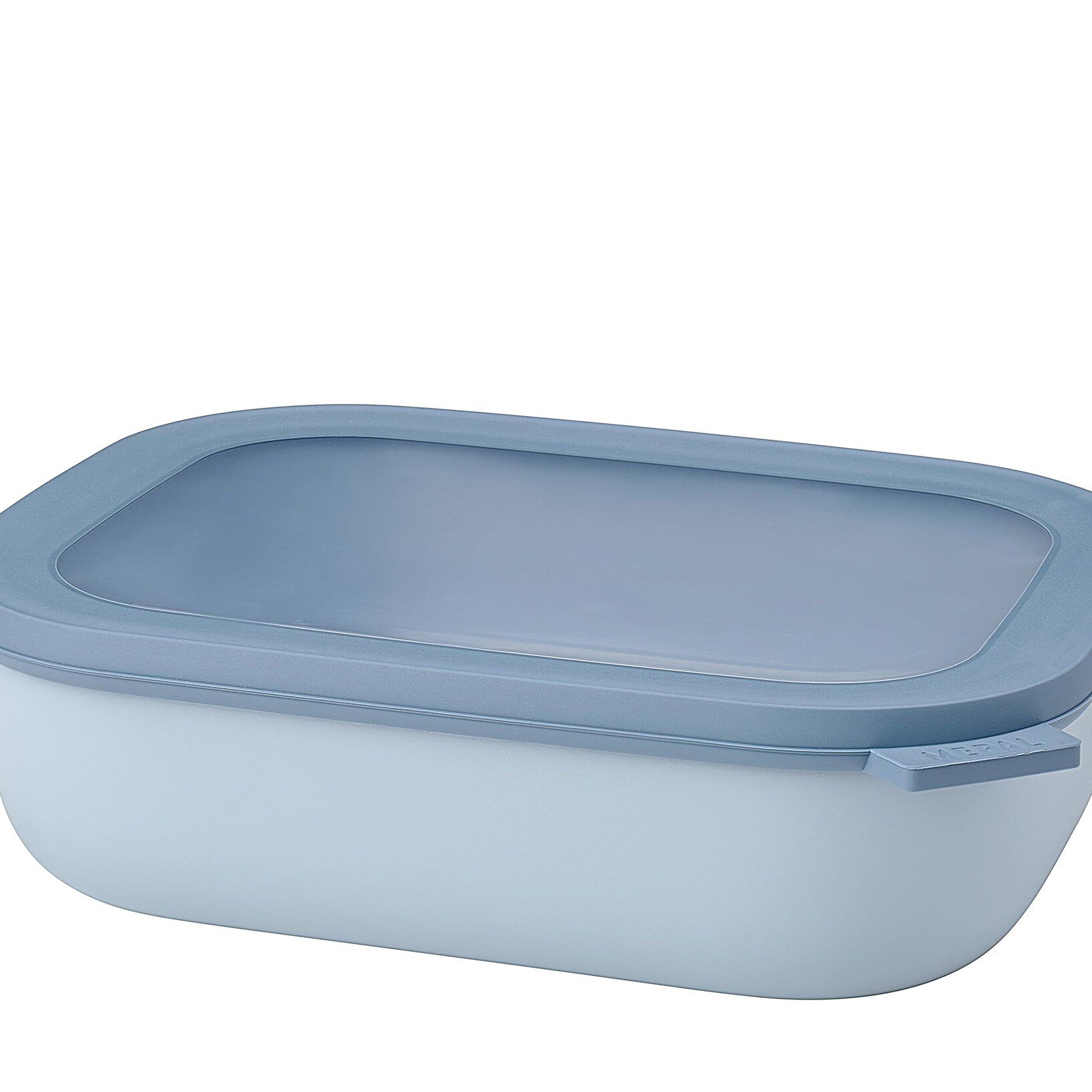 Mepal – Multi Bowl Cirqula Rectangular – Food Storage Container with Lid - Suitable as Airtight Storage Box for the Fridge & Freezer, Microwave Container & Servable Dish – 2000 ml – Nordic blue