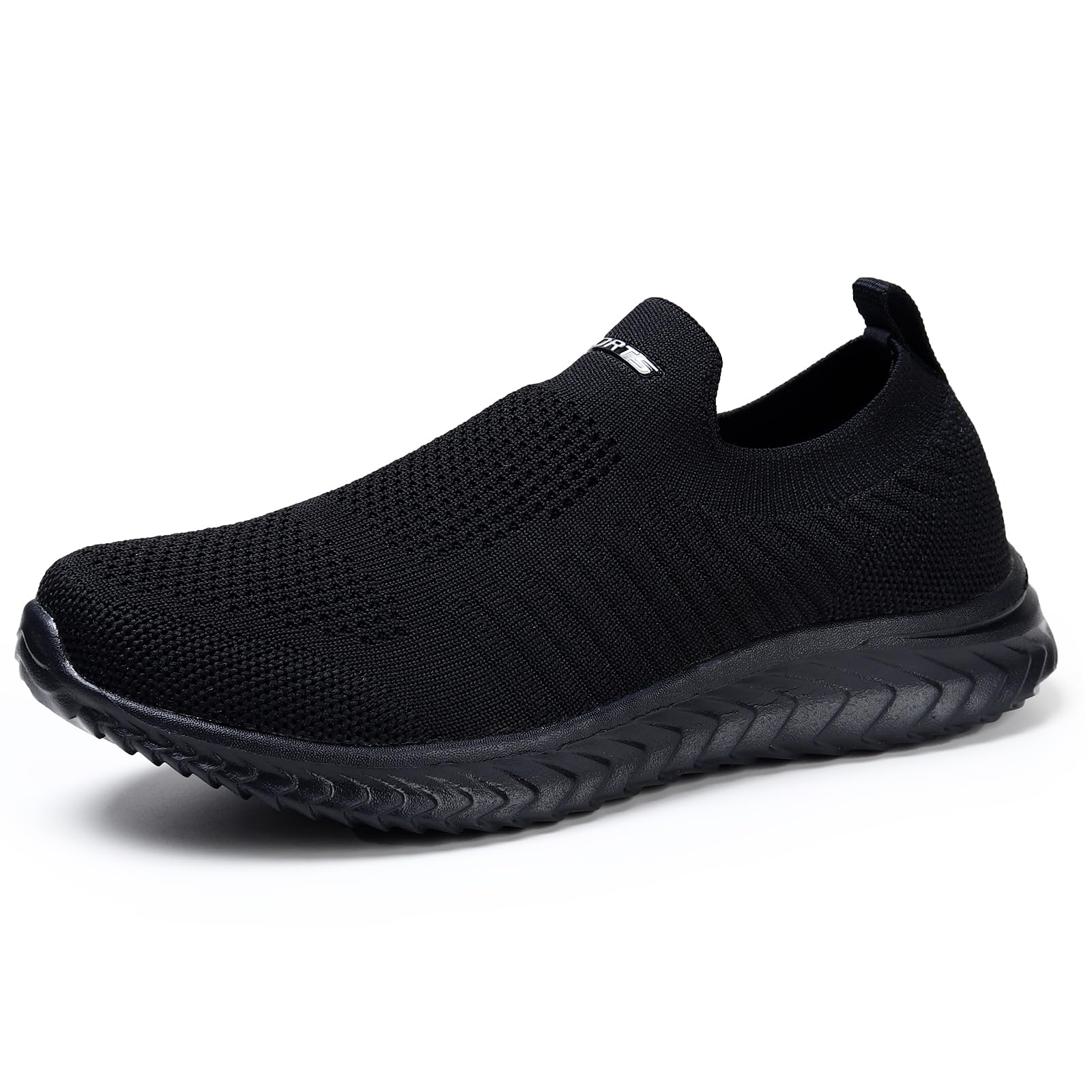 STQ Damen Slip on Sneakers Bequem Leicht Atmungsaktive Turnschuhe Alles Schwarz 39 EU 9