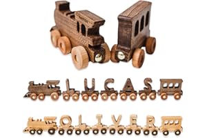 Personalized Train Name With Magnets Christmas Gift Toddler Wooden Toy Birthday Boy Baby Shower Baptism Gift Newborn Keepsake
