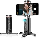SonixForce Auto-Tracking Phone Tripod, 360° AI Face Tracking Desktop Stand with Gesture & Remote Control, for Live Streaming/Vlogging/Zoom, Universal 1/4-Inch Mount for Tripods/Selfie Sticks