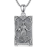 PELOVNY 12 Zodiac Sign Necklaces 925 Sterling Silver Constellation Tarot Card Pendant Necklace Astrology Horoscope Jewelry Birthday Gifts for Women Men
