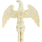 POPETPOP Eagle Flag Pole Topper 8 Inch Plastic Eagle Head Finial for Outdoor Flagpole Hardware Fits 3/4 Inch Threading Ideal for Patio and Lawn Decoration