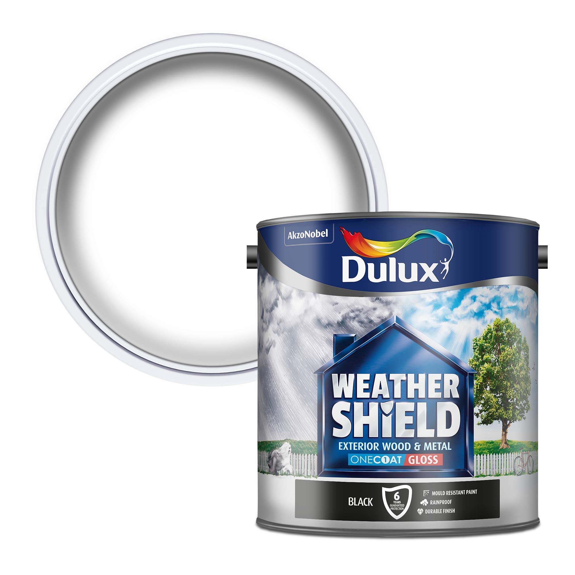 Dulux Weathershield Exterior One Coat Gloss 2.5L Black
