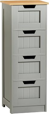 Bath Vida Bath Floor Cabinet 4 Drawers Grey Oak 81H 30D x 30W Freestanding view 6