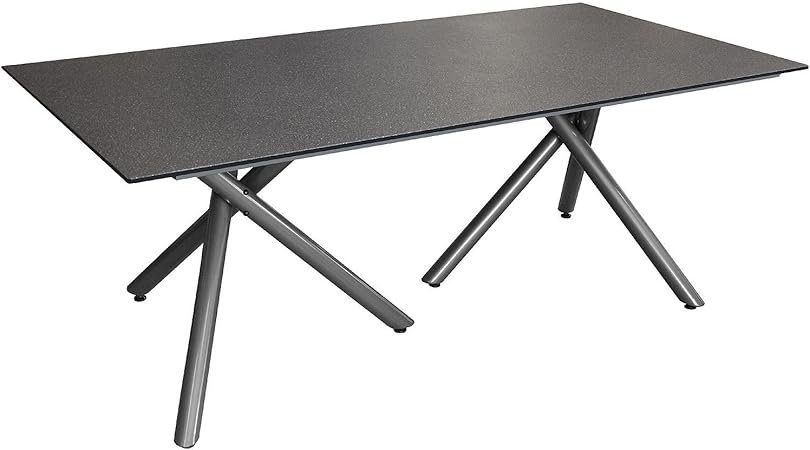 Moderner Aluminium Gartentisch Spraystone Tischplatte Naturstein Optik 200x100x74cm Terrassenmobel Gartenmobel Terrassentisch Amazon De Garten