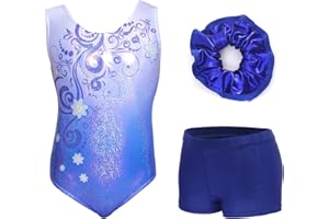 Aosva Gymnastics Leotards for Girls One-piece Sparkle Colorful Rainbow Dancing Athletic Leotards Set 2-14Years