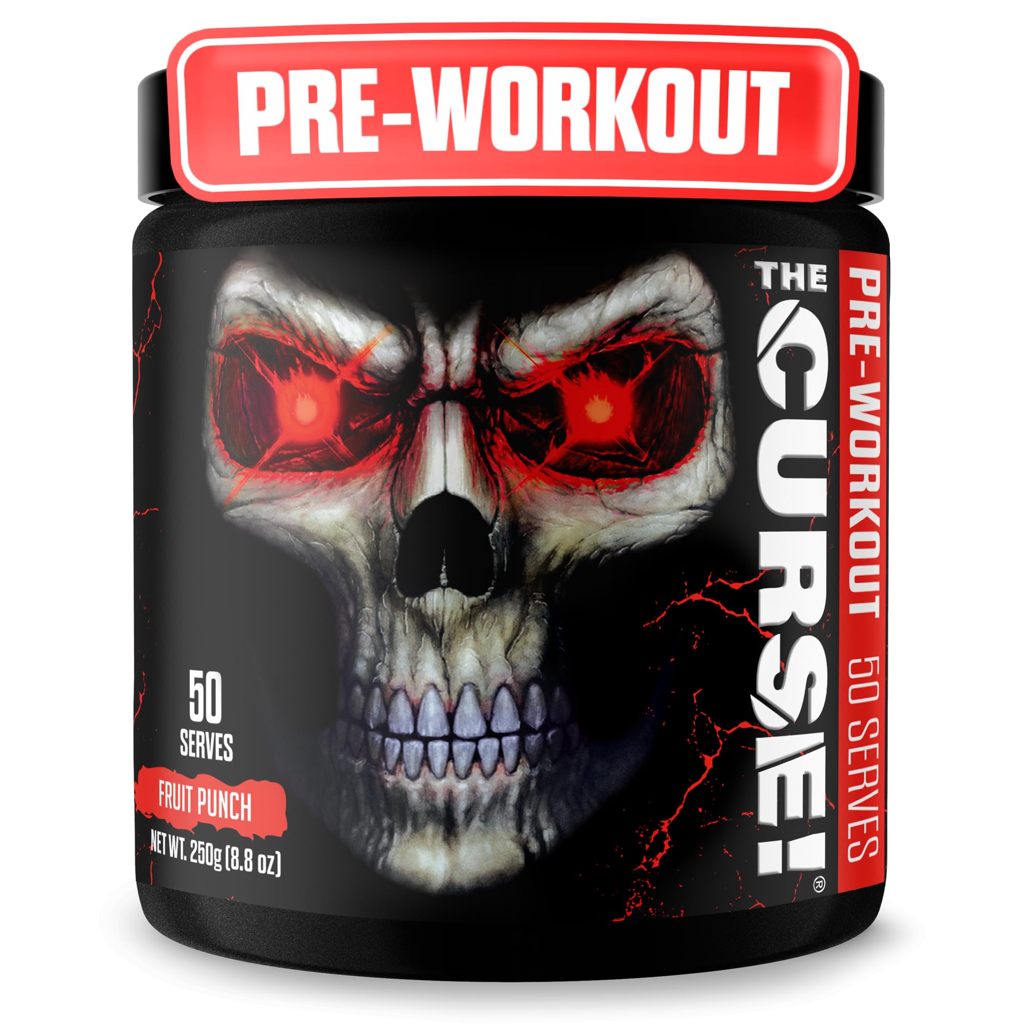 JNX Sports The Curse! Pre Workout Powder - Fruit Punch 50 Servings | Preworkout: Boost Strength, Energy + Focus for Men & Women | Caffeine, Beta-Alanine, Creatine & L-Citrulline