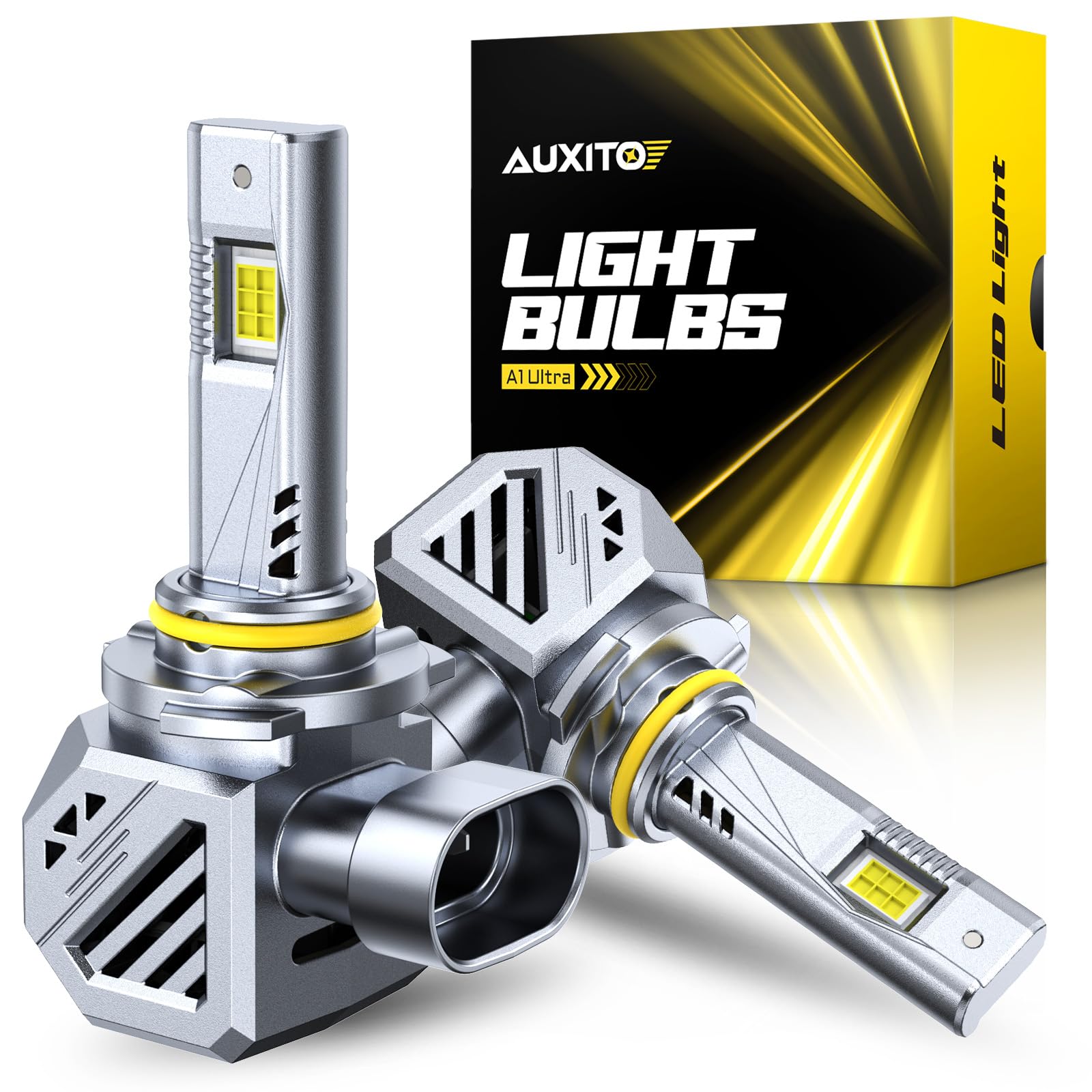 AUXITO 9005 Bulbs, 48000LM HB3 LED Super Bright, 1000% Light Bulbs, Plug N Play, Long Lifespan, 2PCS Image