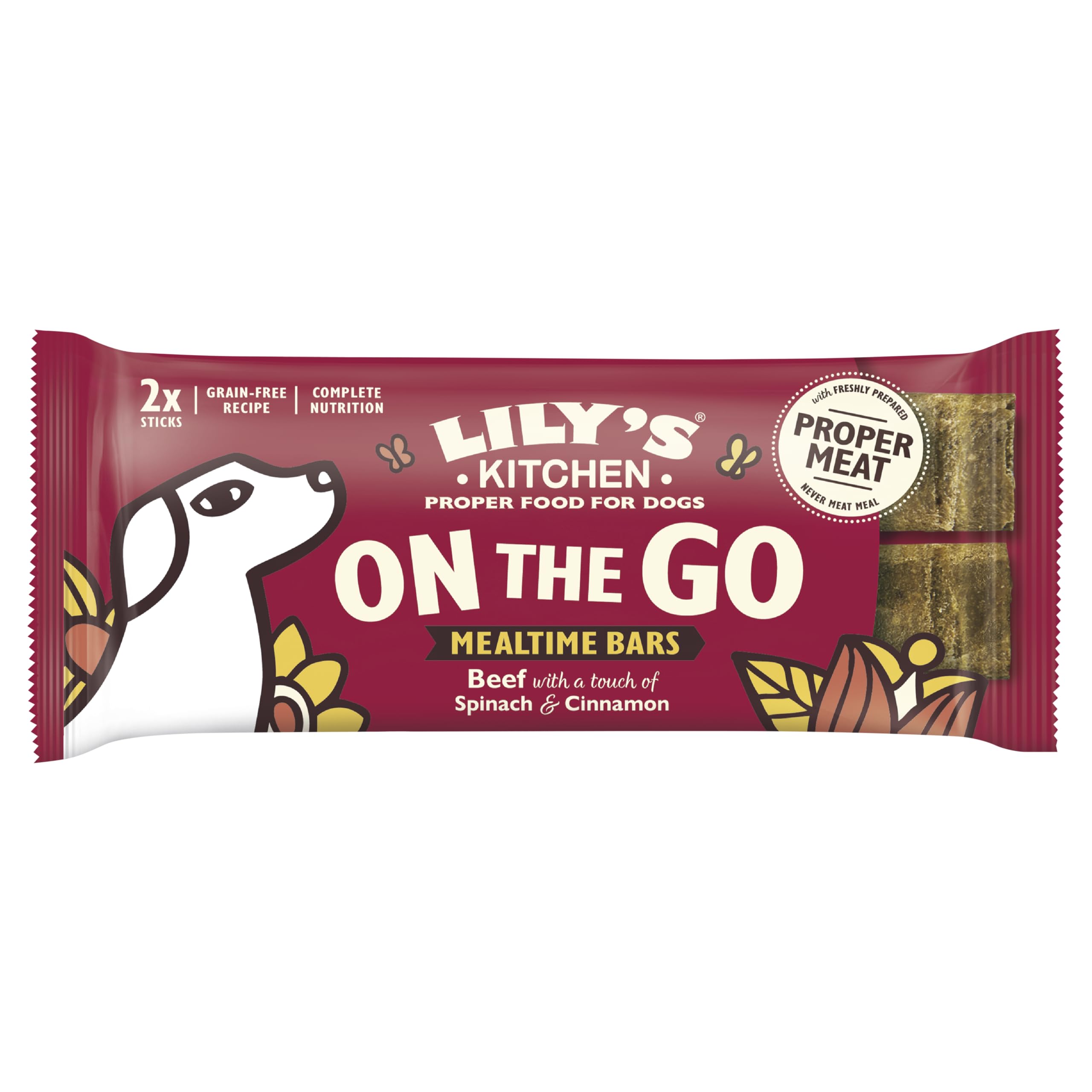 Lily's Kitchen Natural Adult Dog Treats - Beef On the Go Bars (1 Pack x 40g)