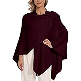 LuckyBelle Women's Crossover Shawl Wraps Open Front Poncho Cape Elegant Loop Shawls Travel Shawls for Fall Winter