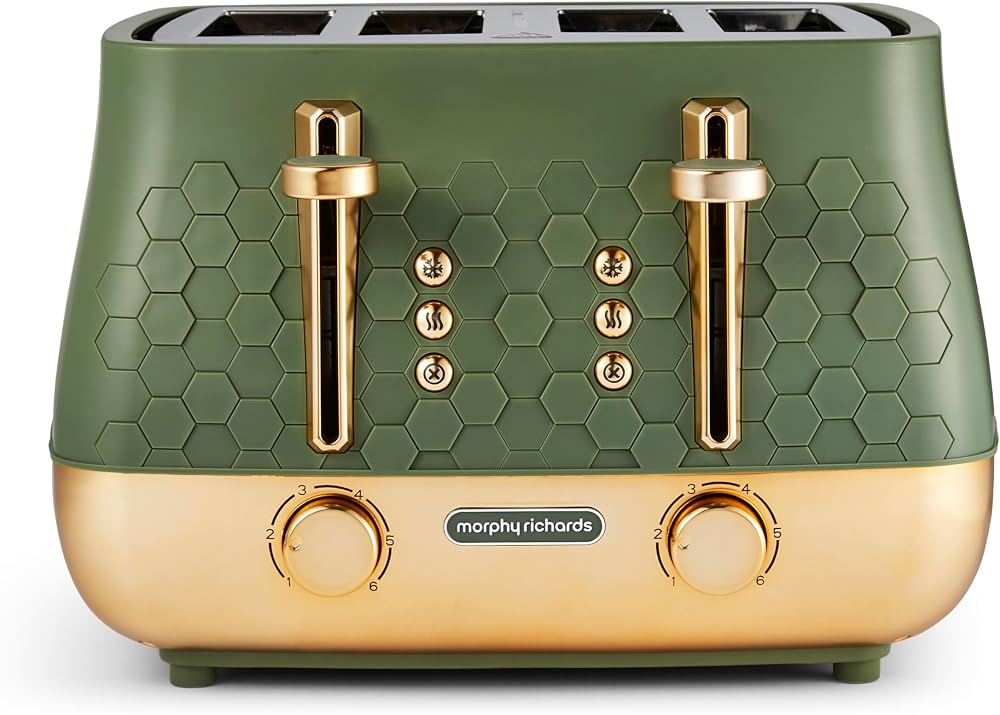 Morphy Richards Cassini 4 Slice Toaster Olive Green 800W 6 Power Levels