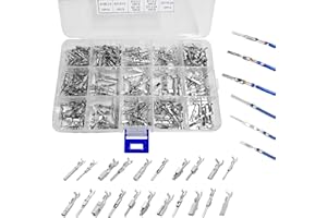 NYTKL 290PCS Car Electrical Wire Terminal Pins Connector, 1/1.5/1.8/2.2/2.8/3.5mm Electric Connector Terminal Pin, 21Type Non-Insulated Plug Removal Male & Female Crimped Pins