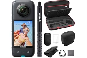 Insta360 X3 - Waterproof 360 Action Camera with 1/2/'' 48MP Sensors, 5.7K 360 Active HDR Video, Bundle with Invisible Selfie 