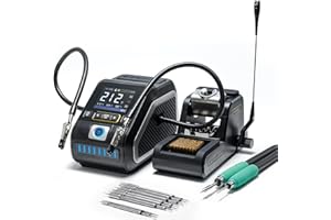 FNIRSI DWS-200 200W Precision Digital Soldering Station Kit, with 3 F210 & 6 F245 Soldering Iron Tips and 2 Helping Hands, Te