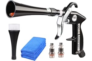 RYCUBRE Tornado Car Cleaning Gun, High Pressure Air Blow Gun Air Blower Gun with 2 Nozzles & 2 Microfiber Towels, Durable Metal Body Tornador Car Cleaning Gun for Car Interior Detailing Air Gun