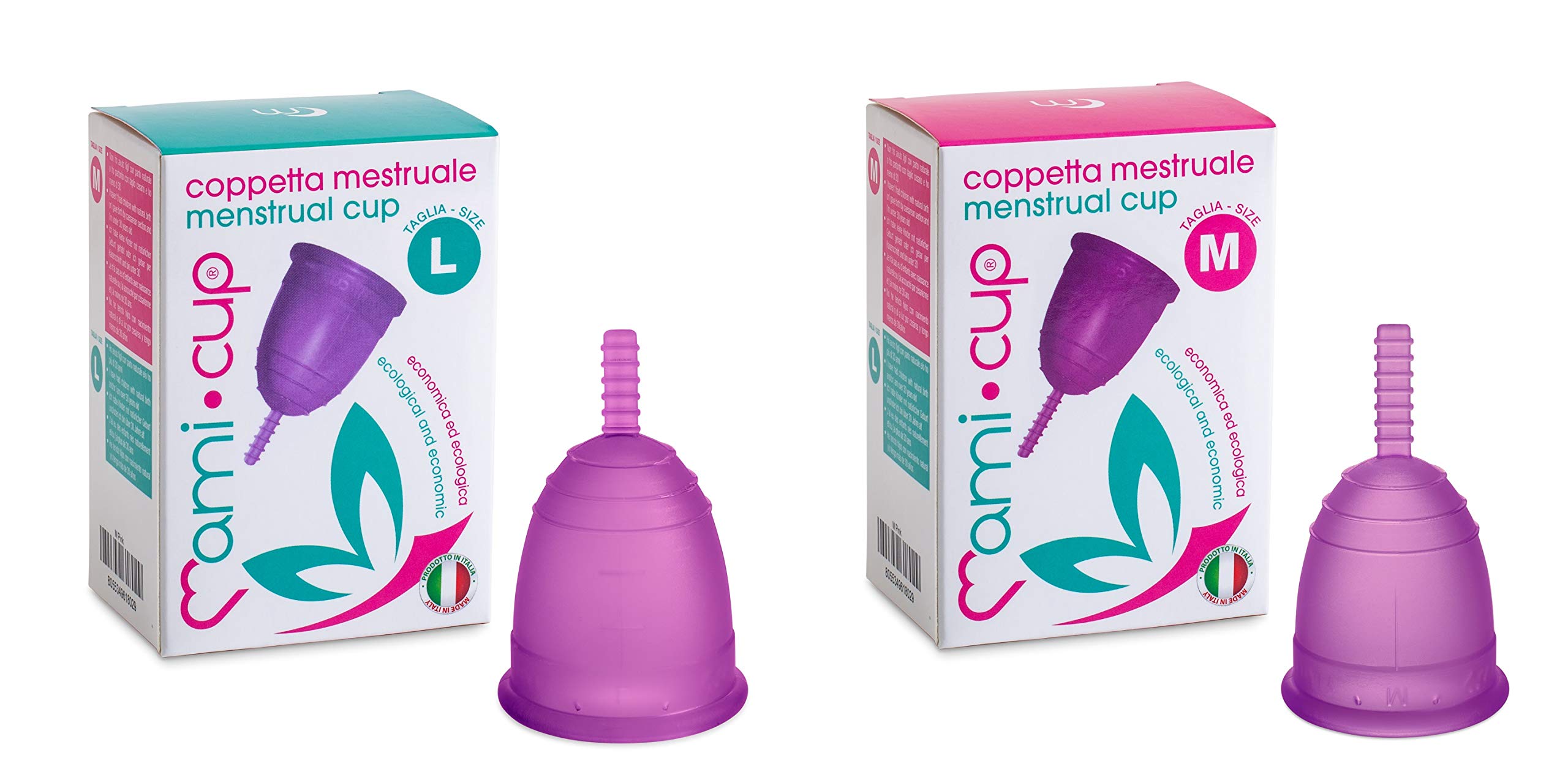 Kit Mamicup® Menstrual Cup M + L(Purple) Soft, Flexible, Reusable Medical-Grade Silicone- Most Comfortable Period Cup