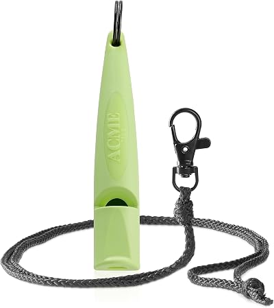 ACME Dog Whistle No. 211.5 Update 2023 Matte Black with Free Band Lime Green