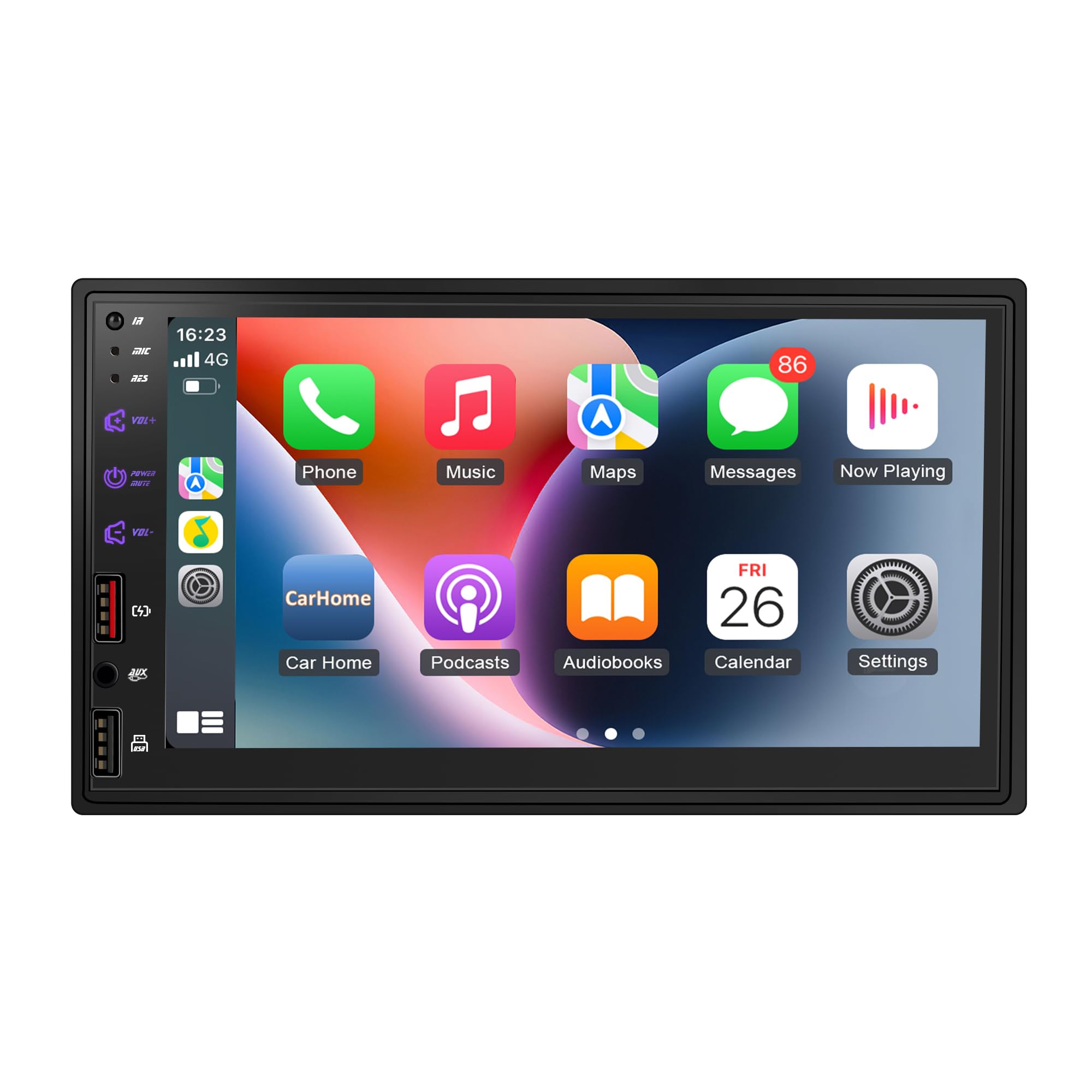 Photo 1 of [Upgraded DSP] 7'' Double Din Car Stereo with Wireless Apple Carplay Android Auto, 240W Powerful Sound, FM/AM Radio, 7 Inch LCD Ultra HD Touchscreen, Bluetooth Handsfree, Waterproof Backup Camera, SWC