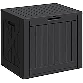 Greesum 40 Gallon Resin Deck Box, Outdoor Storage for Patio Furniture, Garden Tools, Pool Supplies, Weatherproof and UV Resistant, Lockable, Black