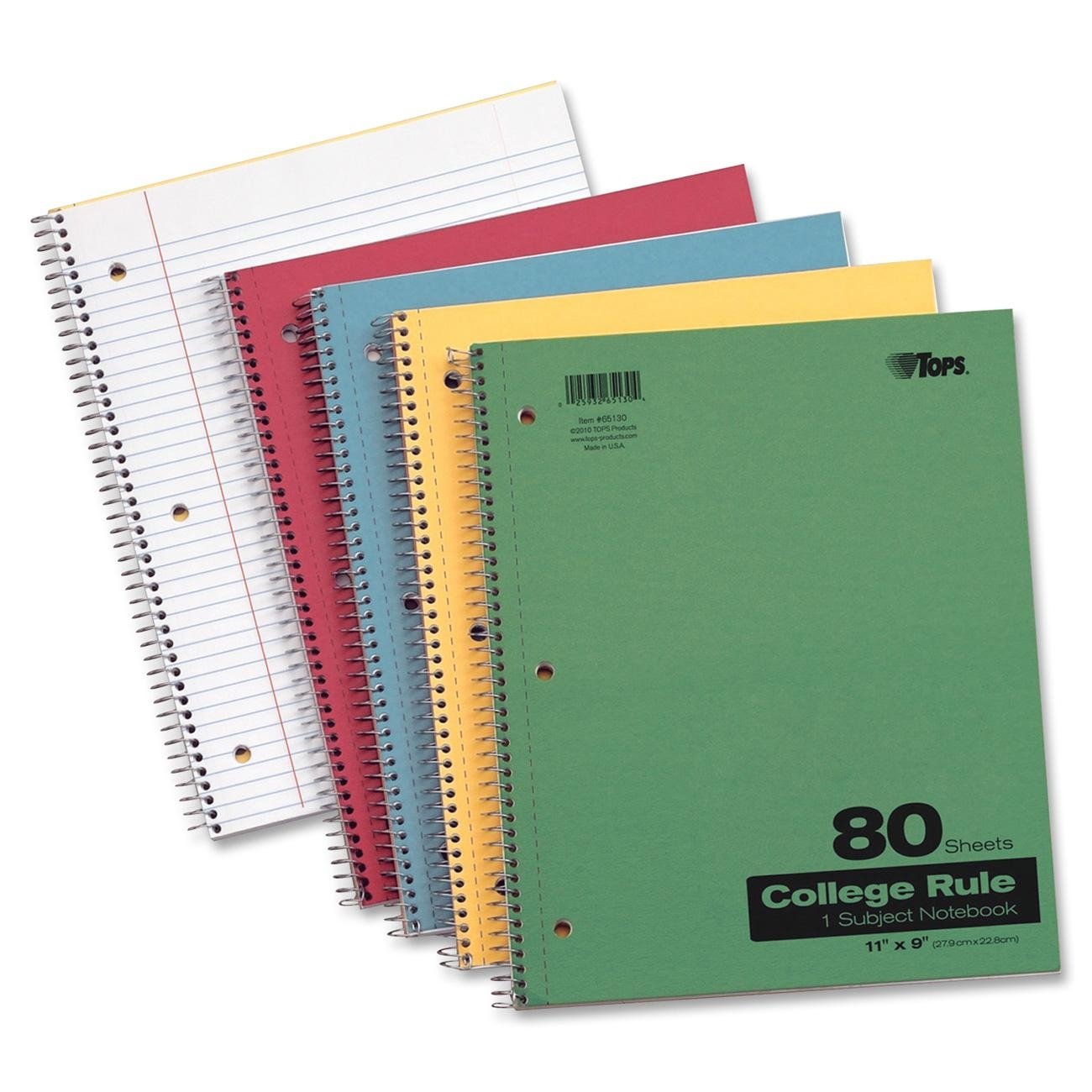 Amazon.com : TOPS Kraft Notebook, 9 x 11 Inch, 3-Hole Punched, College ...