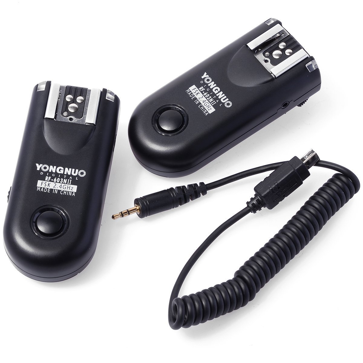 Yongnuo RF-603 N II – 2 Wireless Trigger Kit for Nikon Cameras (2.4 GHz, 120 m, AAA), Black