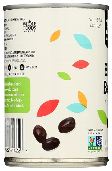 365 BY WHOLE FOODS MARKET, UNSALTED BLACK BEANS, 15 OUNCE