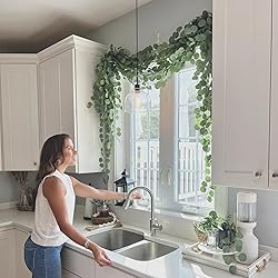 CQURE 8Pcs Eucalyptus Garland,Artificial Eucalyptus