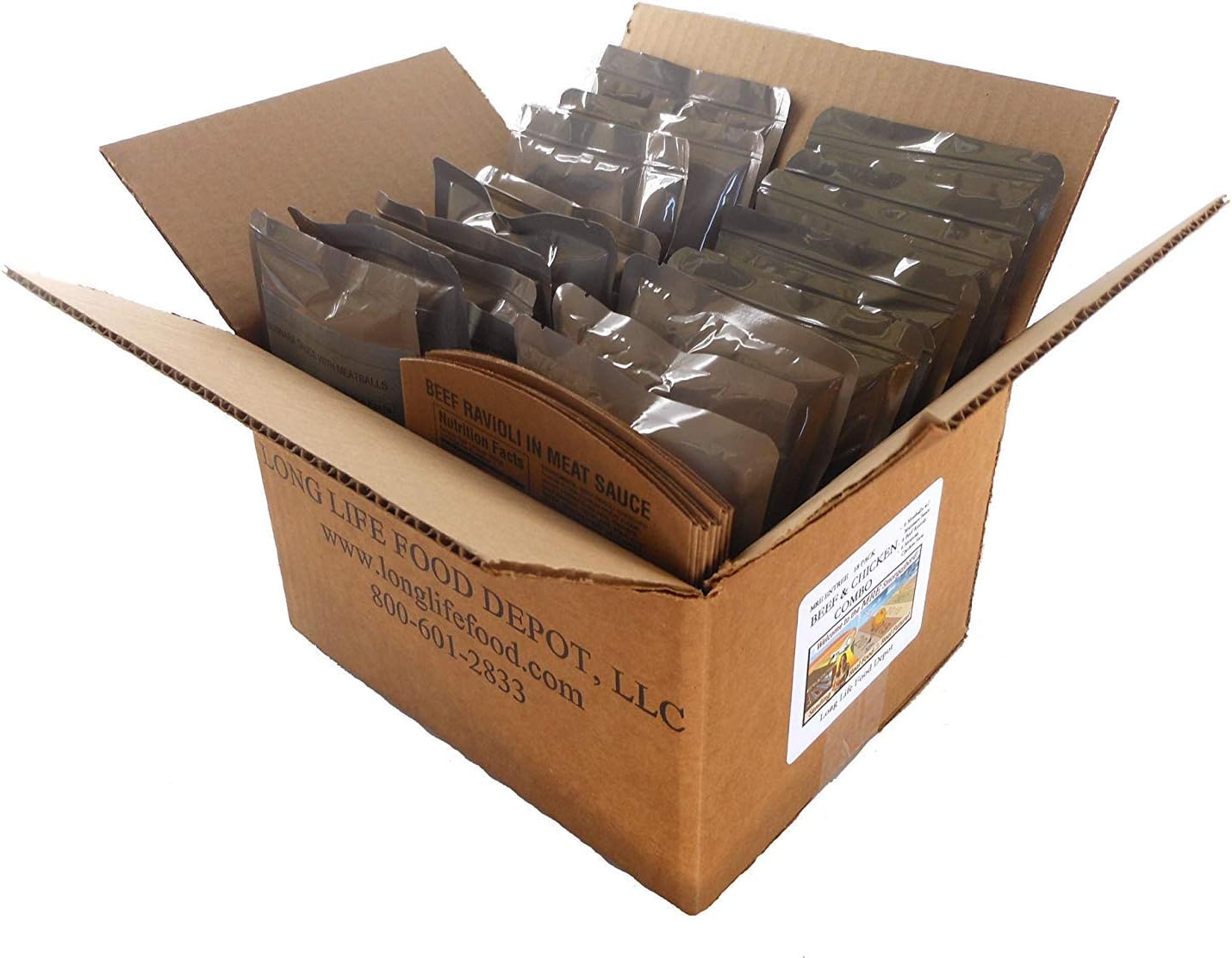 Long Life Food Depot MRE Beef & Chicken Entrees Combo - 18 Pack