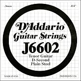 D'Addario J6602 Plain Steel Tenor Guitar Single String, .012