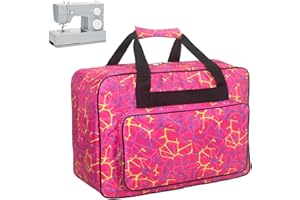 Haroranax Sewing Machine Case - Tote Bag with Accessory Organizer, for Singer, Janome and Most Standard 12-15 inch Home Sewing Machine Small (Rose red)